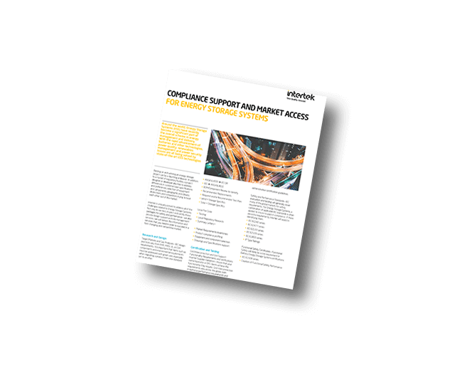 Compliance Support and Market Access for Energy Storage Systems